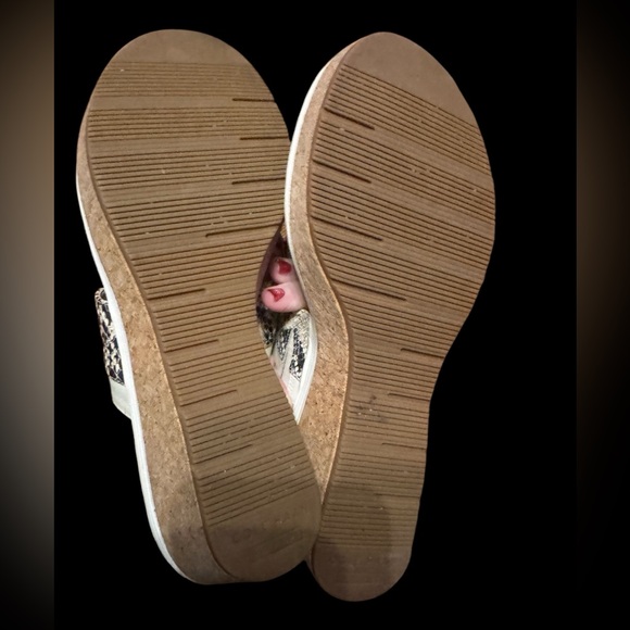 Cole Haan Snake Print Wedge Sandals, Size 9, Like New, Quiet Luxury - Picture 6 of 6